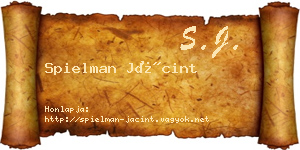 Spielman Jácint névjegykártya